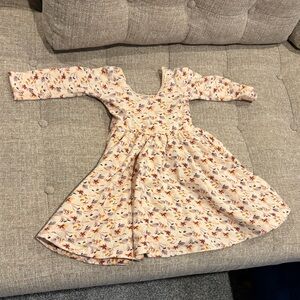 Alice and Ames Floral Long-Sleeve Kids Dress Size 4T